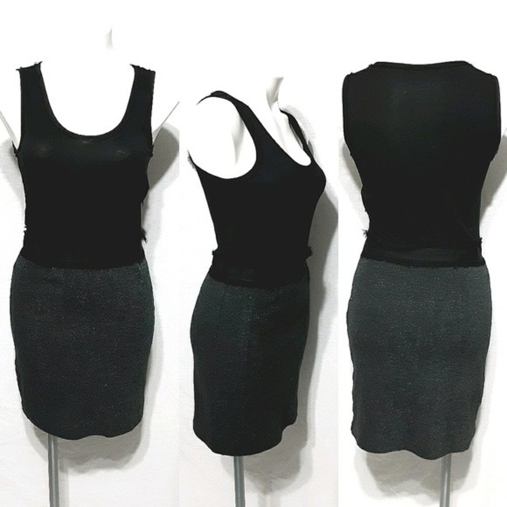 Banana Republic Sleeveless Sheath Dress Size 4 Wool Blend Fringe Neckline Casual